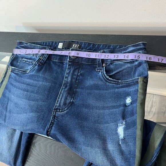 Kut from the Kloth Women's 10 Connie High Rise Ankle Skinny Jean Blue Stripe - Picture 9 of 13